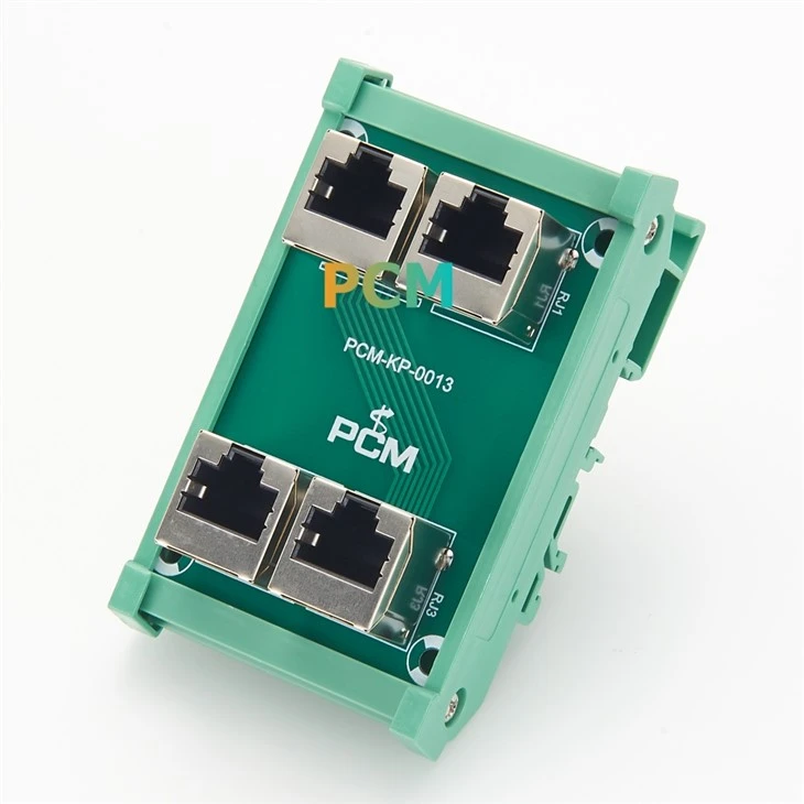 RJ45 8P8C 4-Way DIN Rail Mount Module