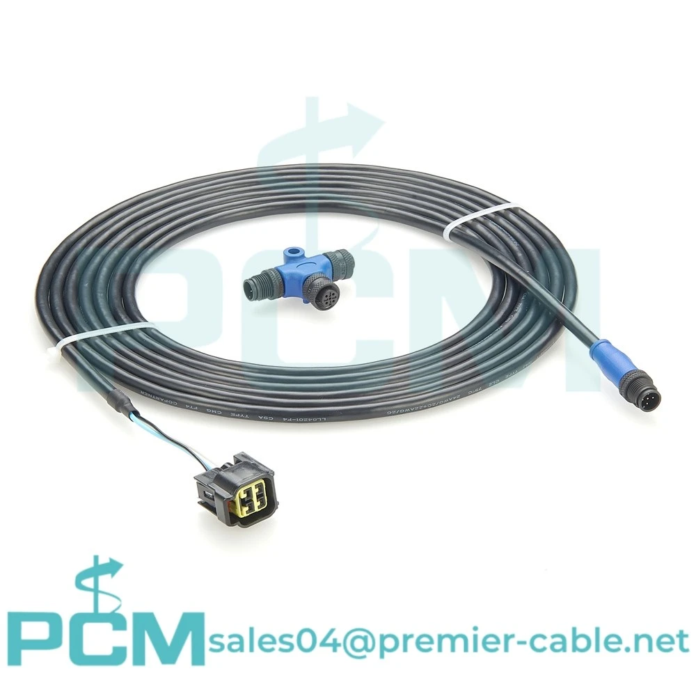 NMEA 2K 4 Position Engine Interface Cable To M12 5 Pin T splitter A Code